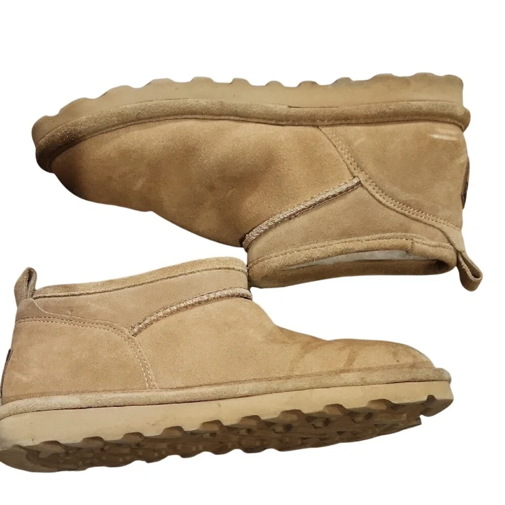 Bearpaw Super Shorty Mini Light Chestnut Shearling Suede Cozy Ugg Bootie 8 Cabin